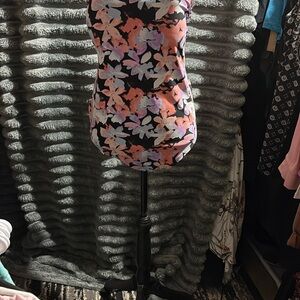 Black and Pink Fitted Sleeveless One Piece Swim